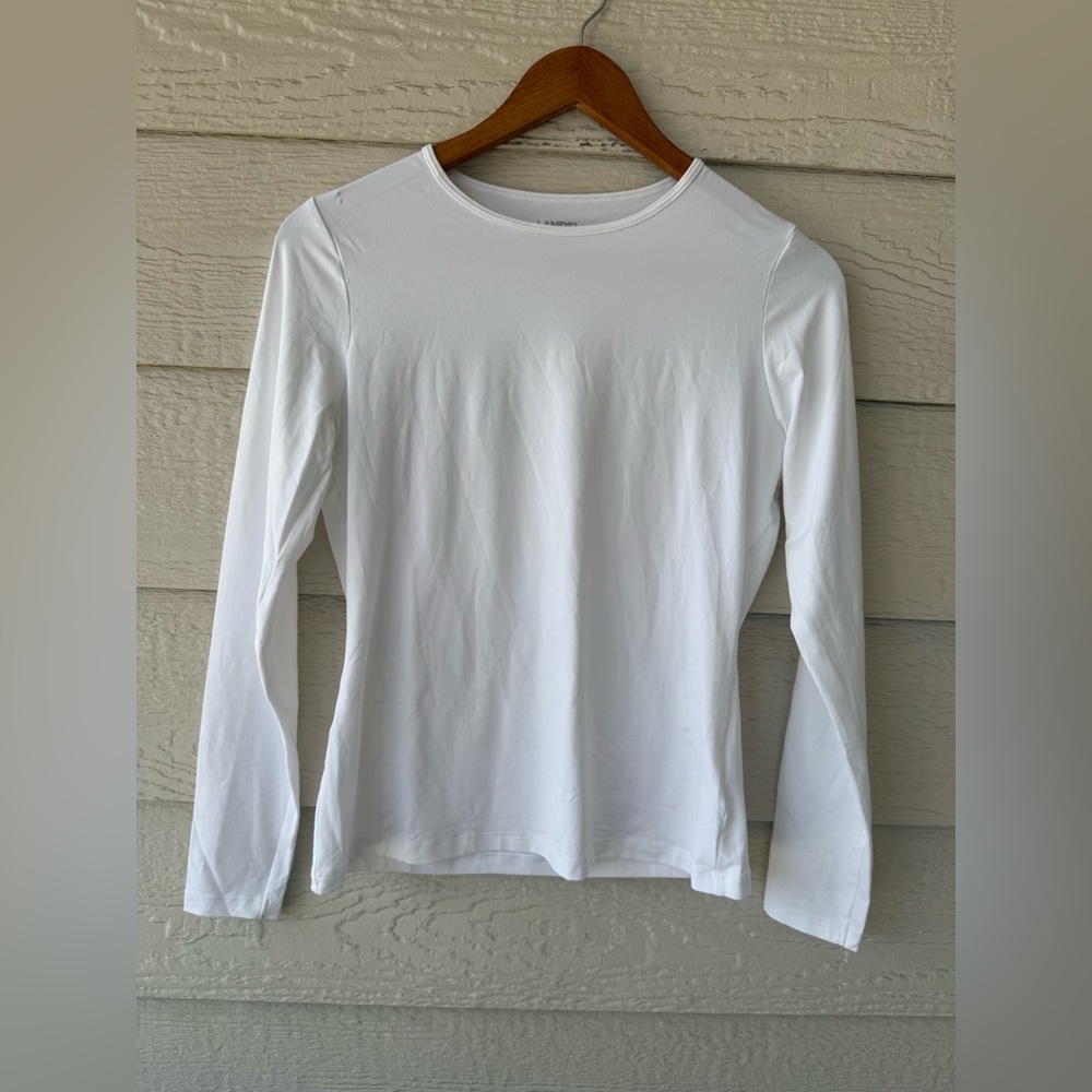 Lands' End Women's White Swim Rash Guard